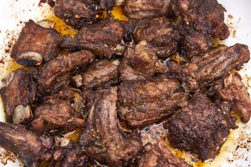 Grilled meat ribs