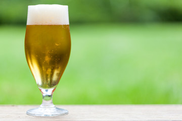 Elegant glass of cold refreshing beer