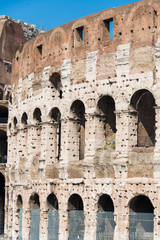 Famous colosseum on bright summer day