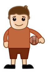 Cartoon Vector Character - Volleyball Player