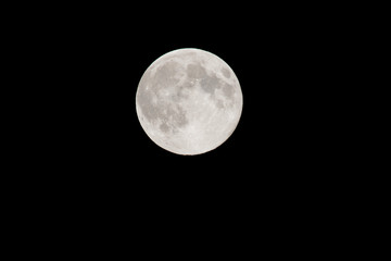 Full moon in dark sky
