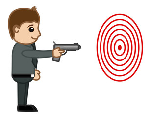 Cartoon Vector Character - Shooting