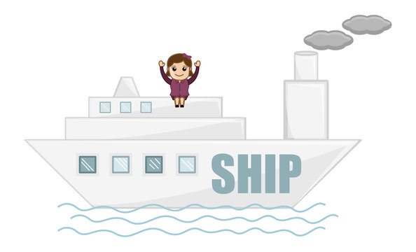 Cartoon Vector - Travel by Ship