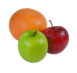 Two apples and grapefruit