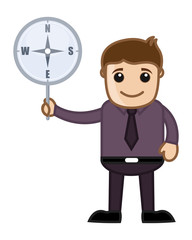 Man Showing Compass