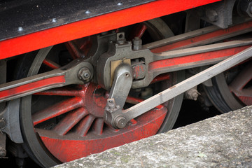 Räder einer alten Dampflokomotive