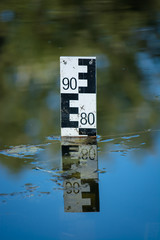 Wasserstand Messstelle bei Hochwasser