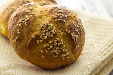 Home made bread with sesame