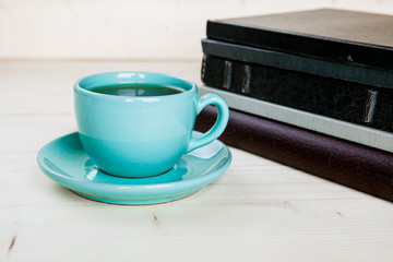 Cup of tea on the book