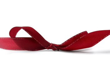 Red ribbon , isolated on white