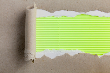 Torn of green paper, isolated