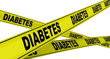 Диабет (diabetes). Желтая оградительная лента