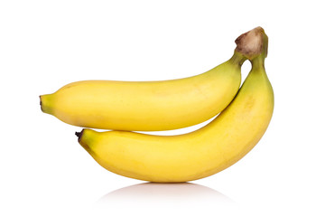 ripe bananas bunch isolated on white background