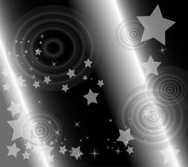 Vector star and circle black background design