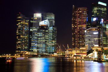 Fototapeta na wymiar Singapore Cityscape at night