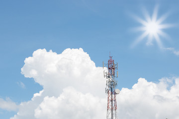 Phone towers and sky