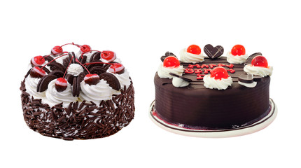 Beautiful whole cake on white background