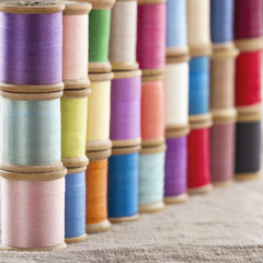 Colorful spools of thread