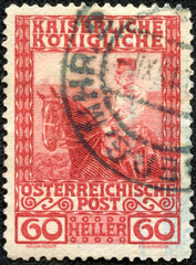 stamp showing emperor Franz Josef on horseback
