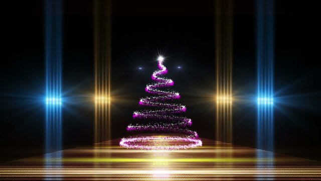 christmas tree in the room, abstract loop motion background