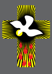 Cross with Holy spirit, art vector decoration