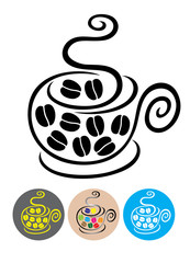 Coffee cup decoration, art vector design