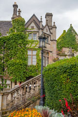 Fototapeta na wymiar Castle Combe, luxury house and gardens turned to be a hotel and 