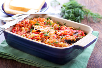 Aubergine in tomato sauce