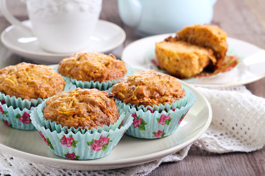 Carrot and apple muffins