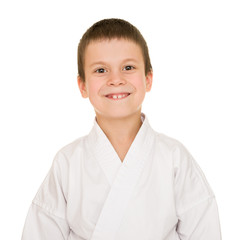 boy in clothing for martial arts