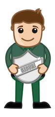 Security Shield - Cartoon Vector