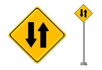 Two way traffic sign