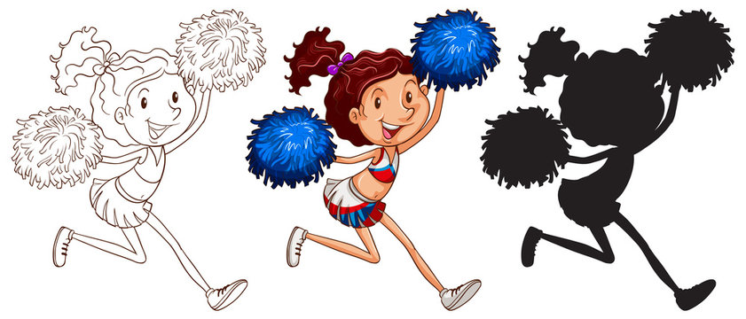 Sketches of a cheerdancer