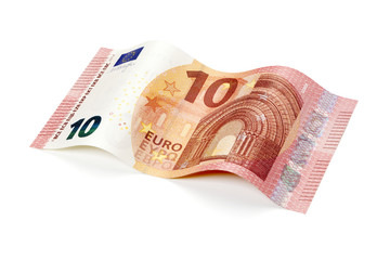 Neuer 10 Euro Schein isoliert mit Pfad
