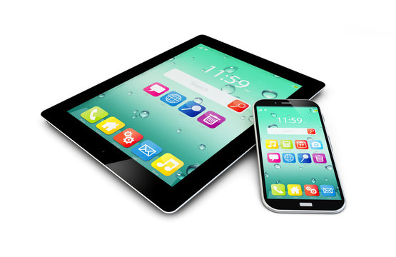 tablet pc and smartphone