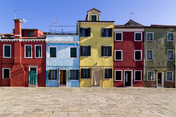 Colorful Traditional Buildings in Burano, Venice