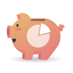 Piggy bank with a pie chart