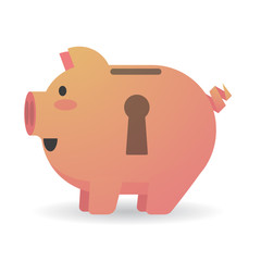 Piggy bank with a keyhole