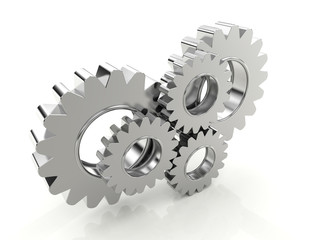 Metal Gears isolated on white background