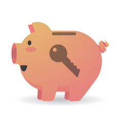 Piggy bank with a key