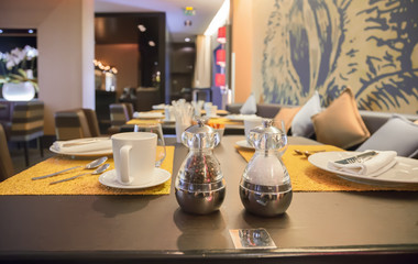 table in modern restaurant