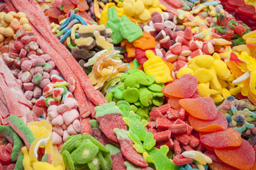candies in different flavors and colors