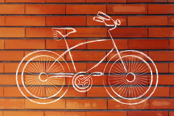Fototapeta na wymiar design of a bicycle, symbol of active and sustainable living