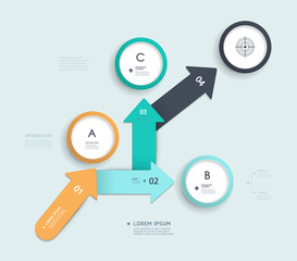 Infographic step by step ,number banners template