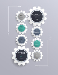 Gears Infographics for successful business steps idea planning.