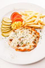 meat with french fries