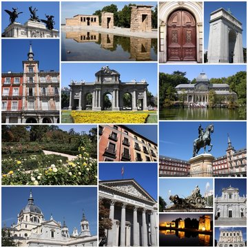 Madrid - travel photo collage set