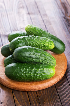Fresh organic cucumbers