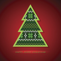 Naklejka premium Christmas tree card, vector