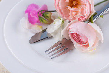 Romantic table setting.